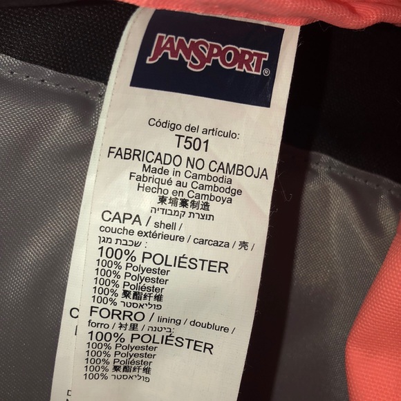 Jansport Peach Backpack - Picture 6 of 6